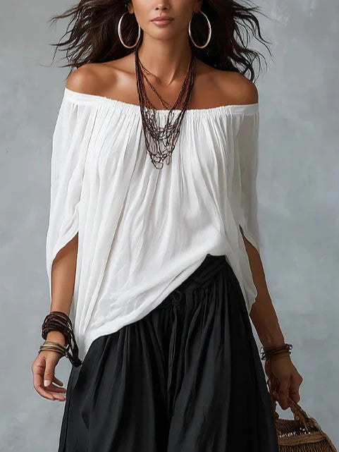 Candela | Conjunto con Hombros Descubiertos y Pantalones Estilo Farol