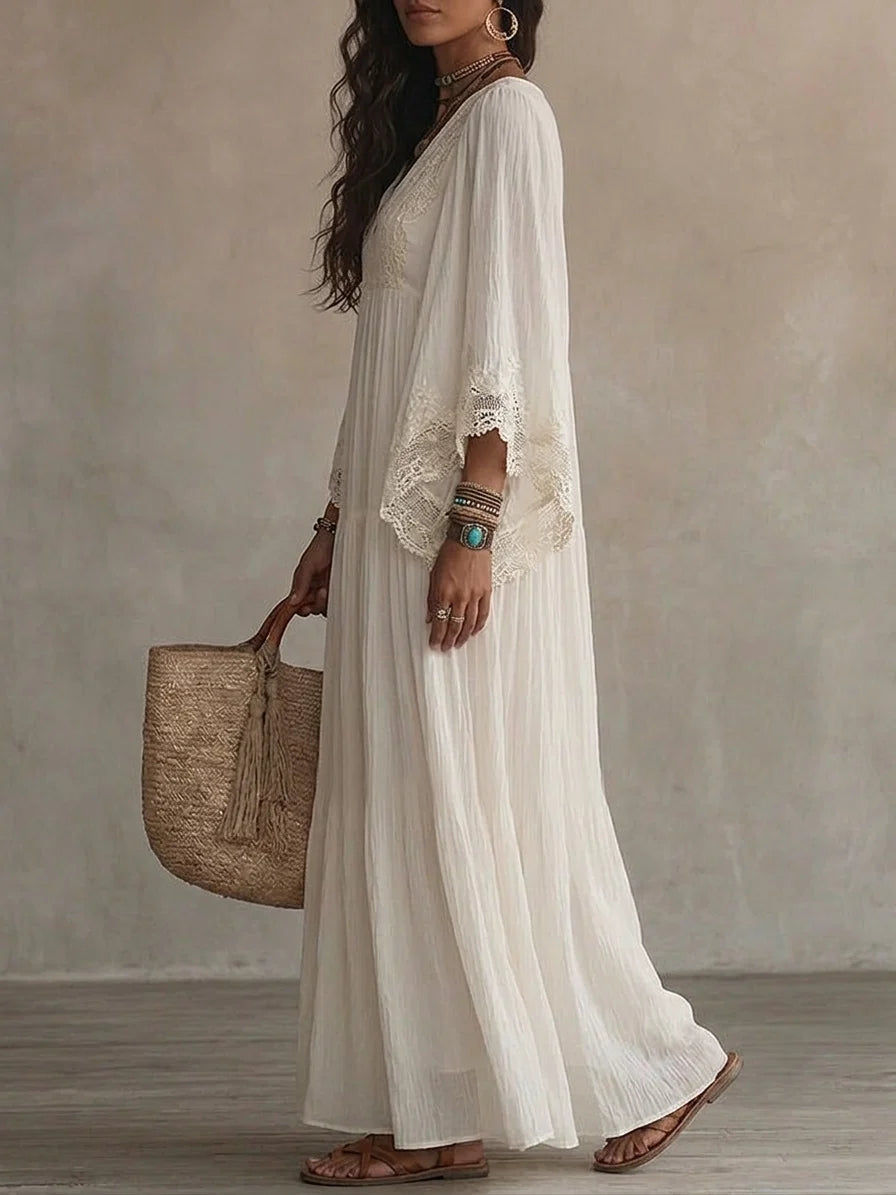 Amalia | Vestido largo bohemio con encaje