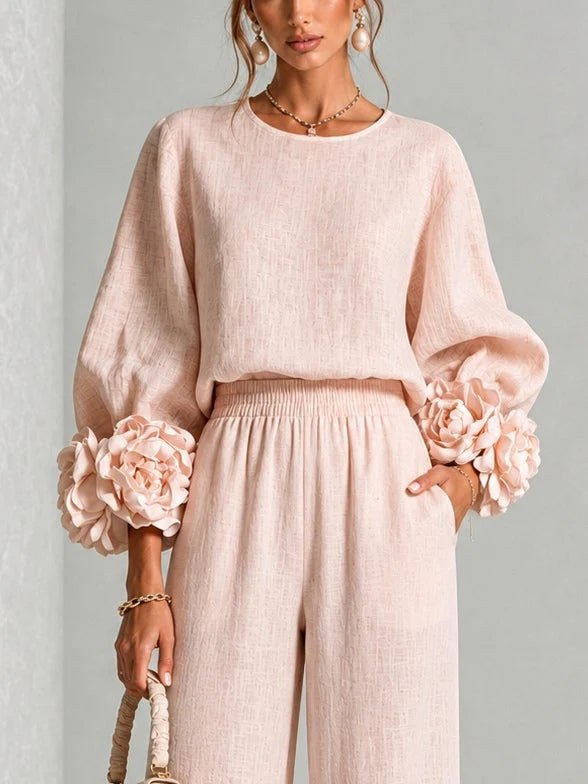 Rosalía - Conjunto de dos piezas con puños florales