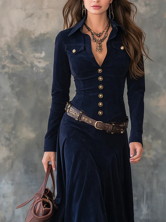 Mila – Vestido largo efecto ante