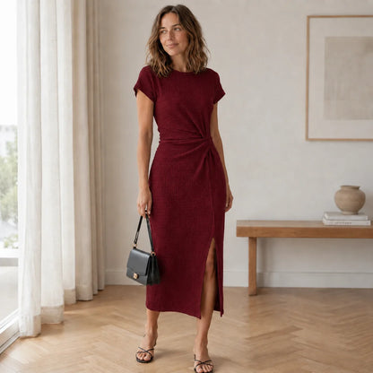 Silvia – Vestido midi con detalle anudado