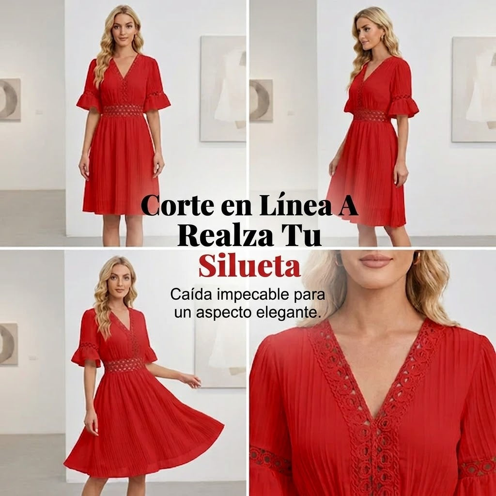Clara – Vestido de verano cómodo con detalles de encaje