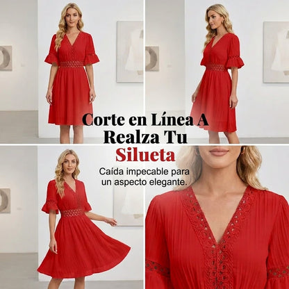 Clara – Vestido de verano cómodo con detalles de encaje