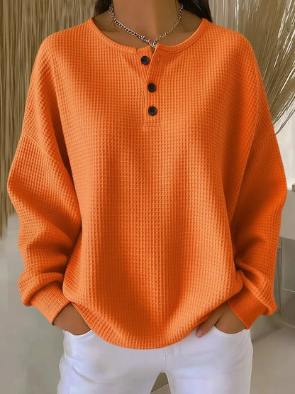 Mirabel | Sudadera Henley de tejido de panal