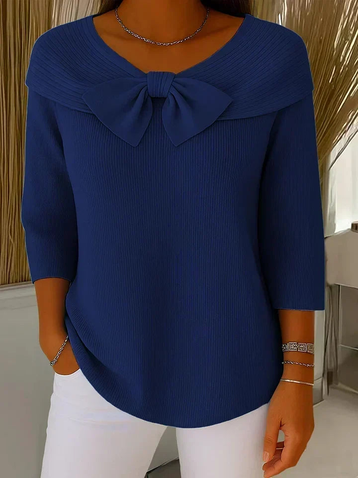 Isabela | Jersey con lazo y cuello redondo