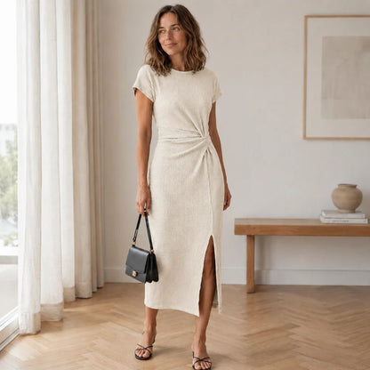 Silvia – Vestido midi con detalle anudado