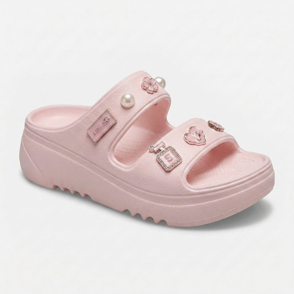 Sandalias de Plataforma con Pines Decorativos