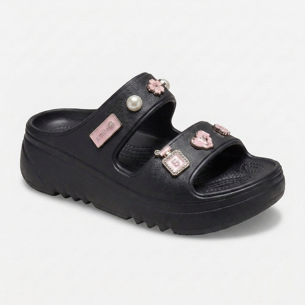 Sandalias de Plataforma con Pines Decorativos