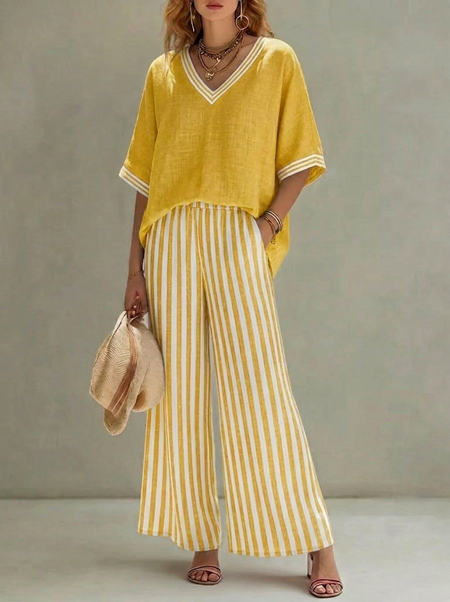 Amalia | Conjunto de rayas elegante y casual