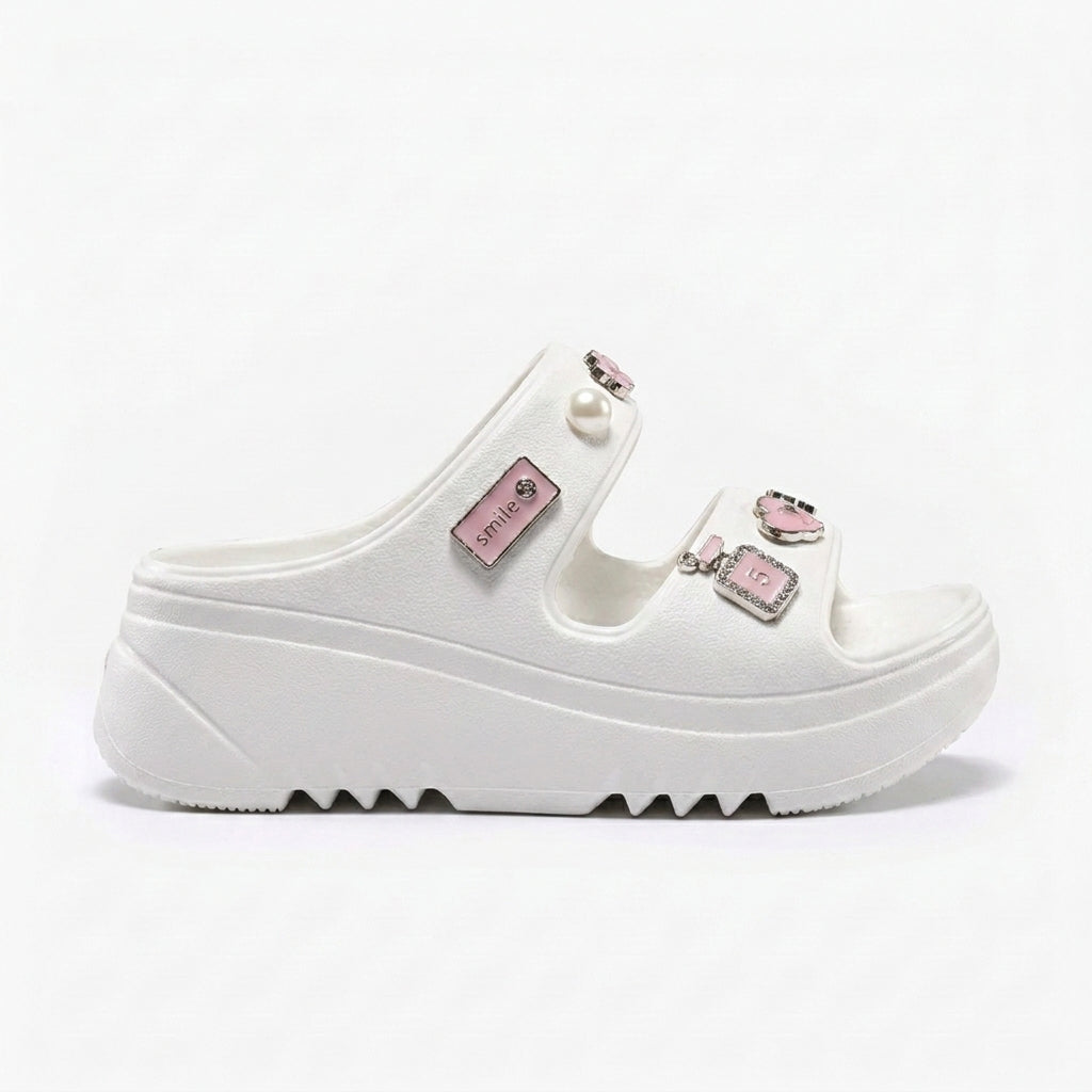 Sandalias de Plataforma con Pines Decorativos