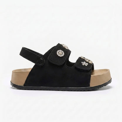 Sandalias de Doble Hebilla con Plataforma y Pines Decorativos
