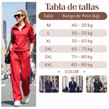 Clara - Conjunto deportivo casual con media cremallera