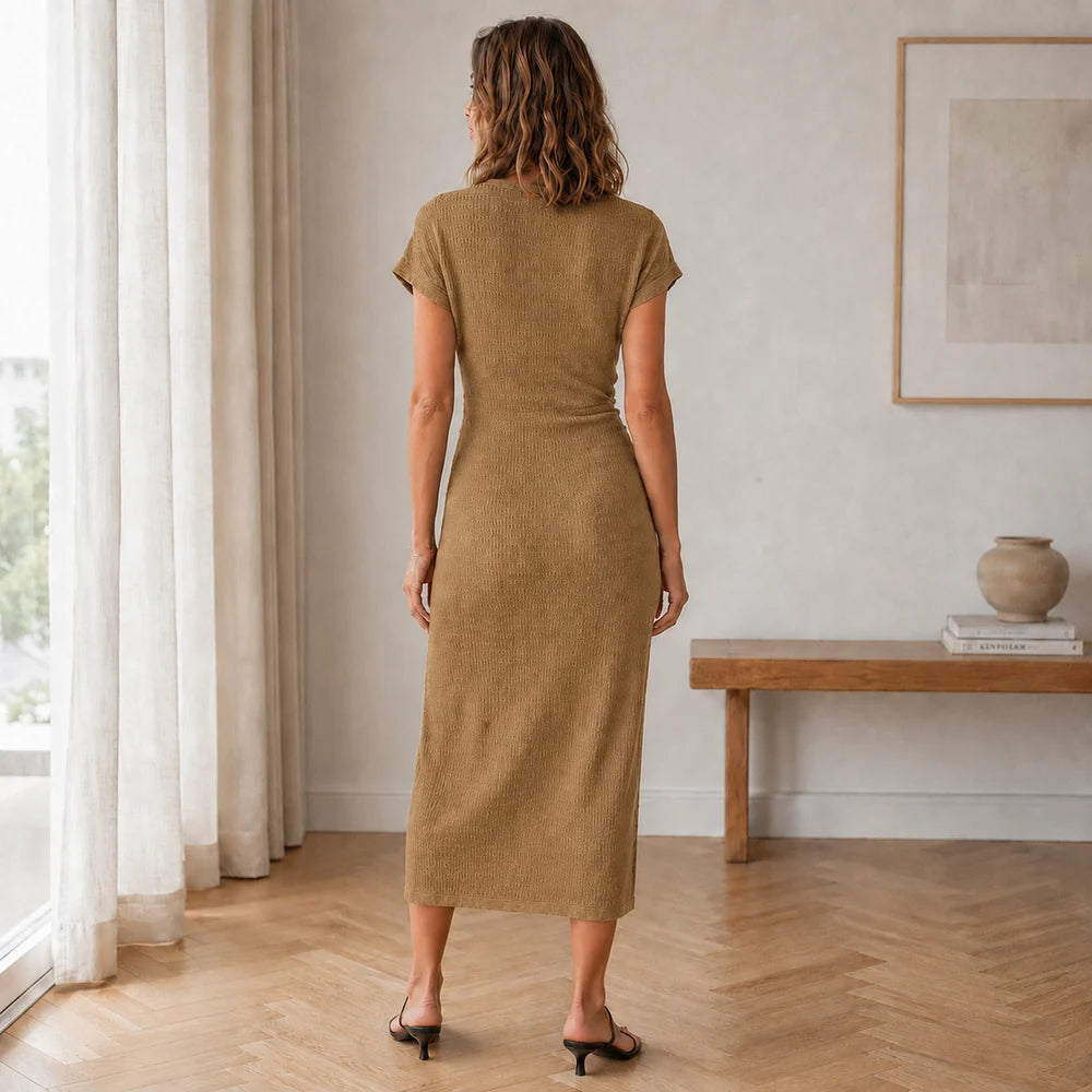 Silvia – Vestido midi con detalle anudado