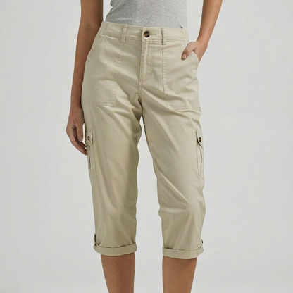 Carla - Pantalón cargo capri con bolsillos