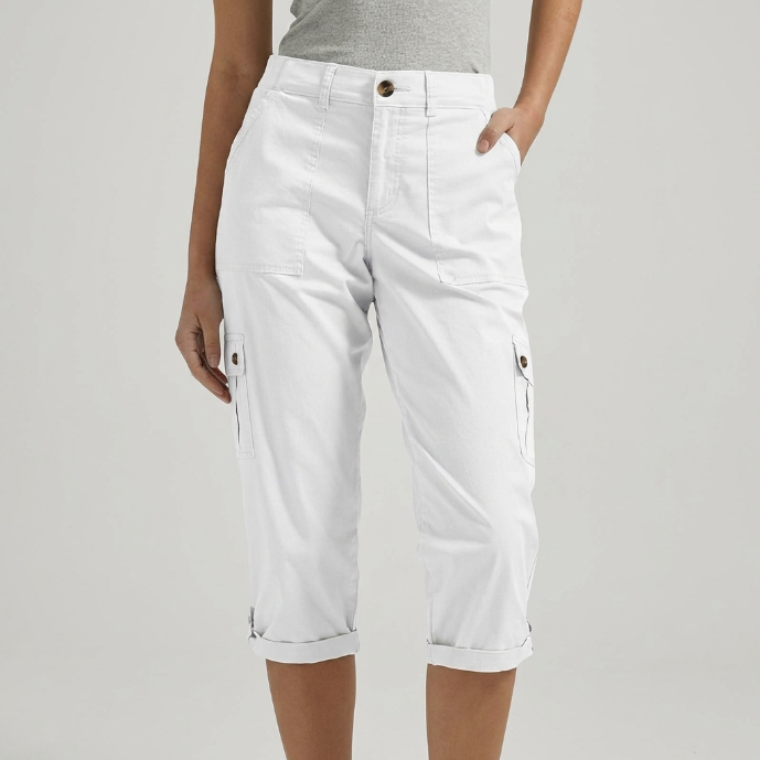 Carla - Pantalón cargo capri con bolsillos