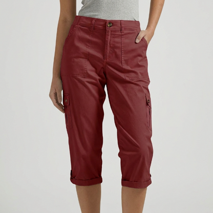 Carla - Pantalón cargo capri con bolsillos