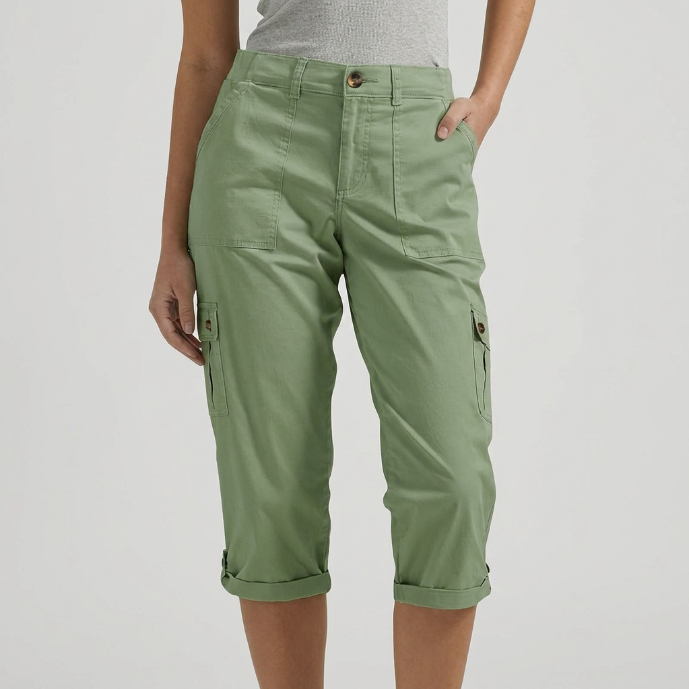 Carla - Pantalón cargo capri con bolsillos