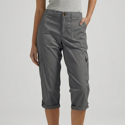 Carla - Pantalón cargo capri con bolsillos