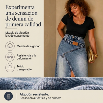 Zaira - Falda vaquera asimétrica