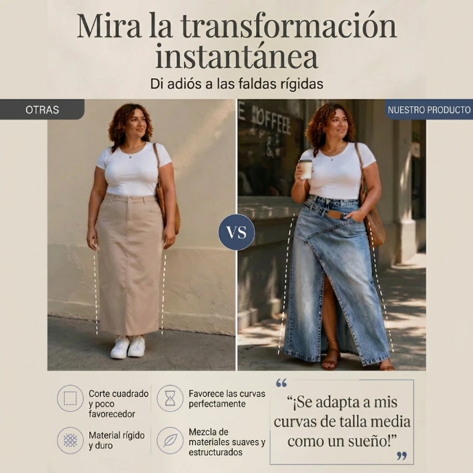 Zaira - Falda vaquera asimétrica