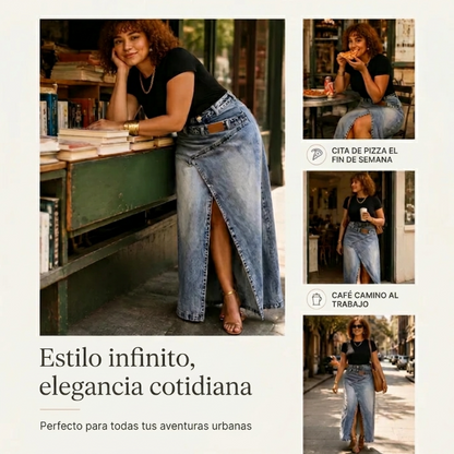 Zaira - Falda vaquera asimétrica