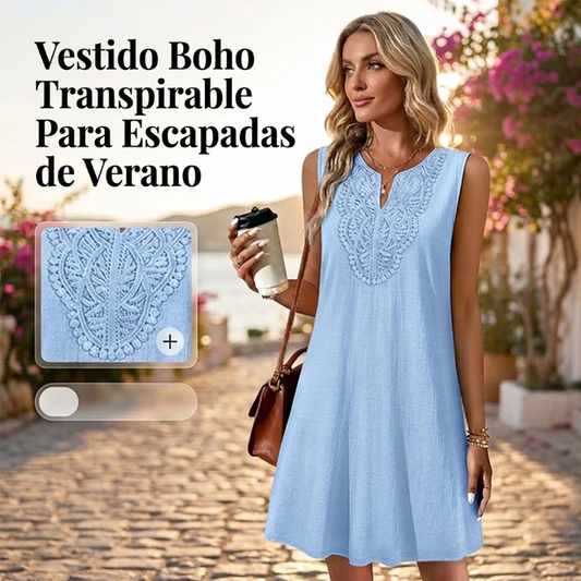 Alba - Vestido Bordado de algodón
