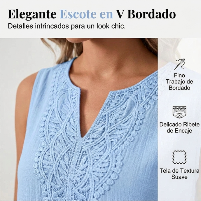 Alba - Vestido Bordado de algodón