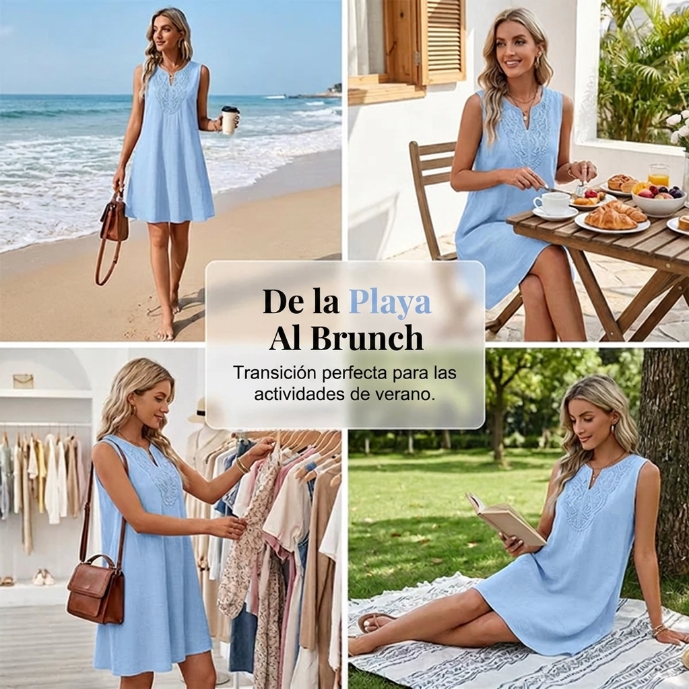 Alba - Vestido Bordado de algodón