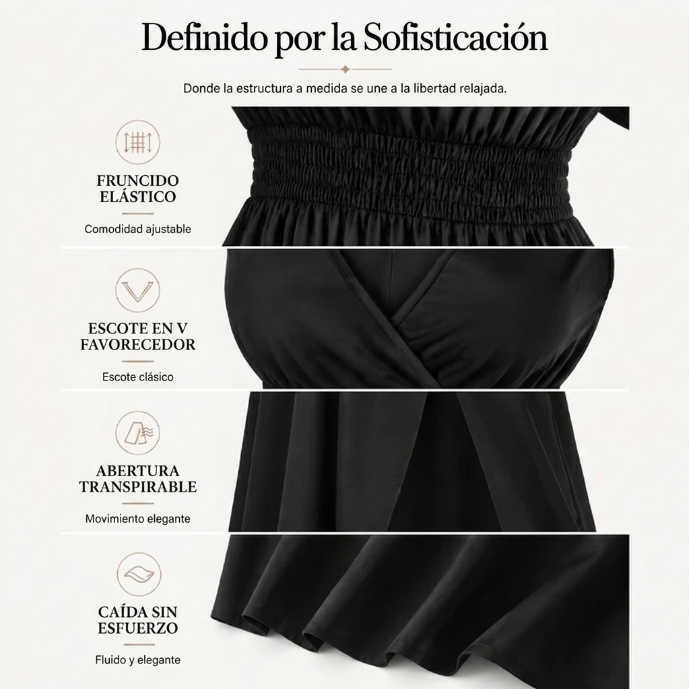 Aina - Vestido largo con escote en V
