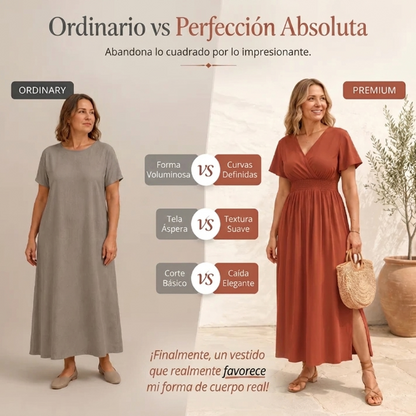 Aina - Vestido largo con escote en V
