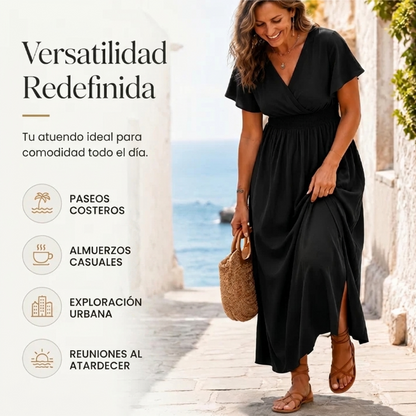 Aina - Vestido largo con escote en V