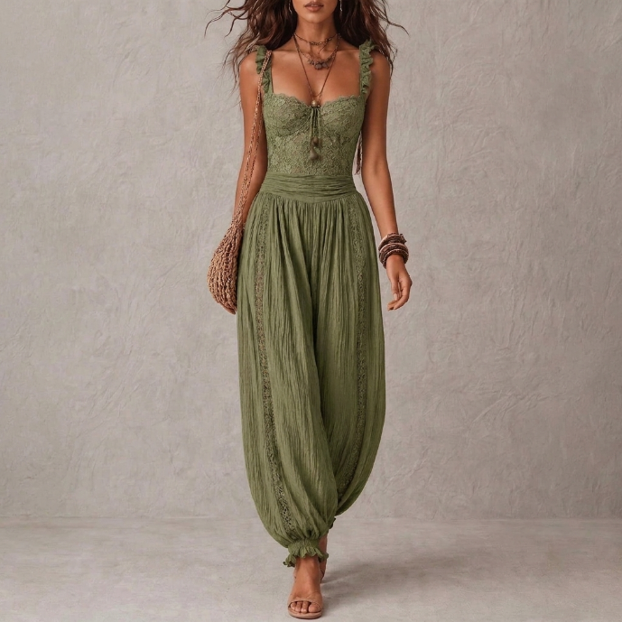 Eva – Mono bohemio con detalles de encaje