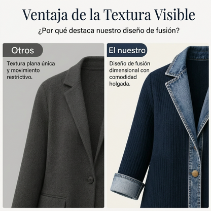Alejandra - Chaqueta de punto con detalles efecto denim