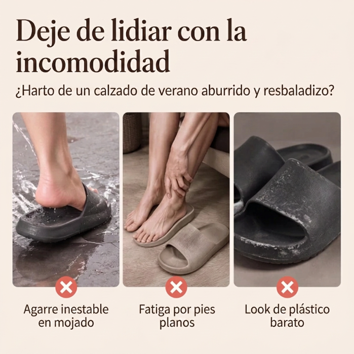 Ginebra - Sandalias ergonómicas con monograma y cadena dorada