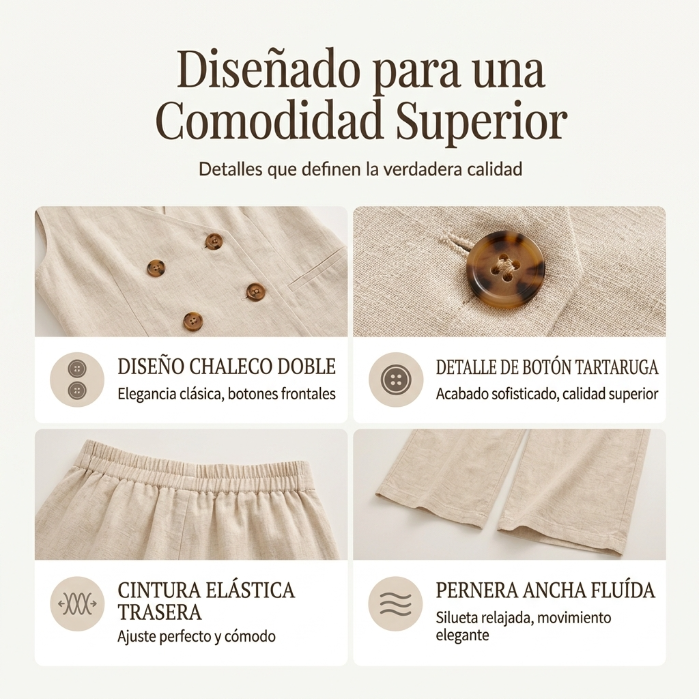 Claudia | Conjunto elegante de chaleco y pantalón ancho