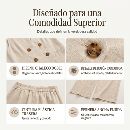 Claudia | Conjunto elegante de chaleco y pantalón ancho