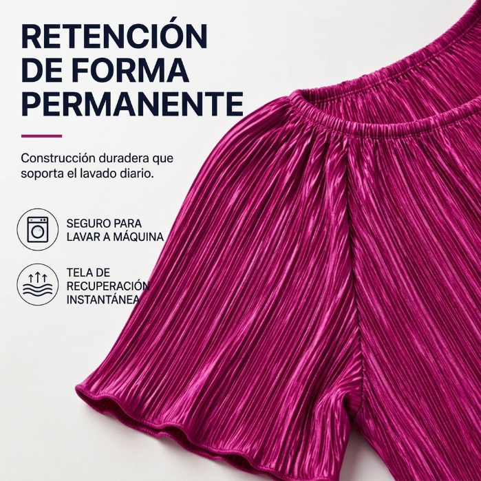 Elena - Blusa plisada ultraelástica de corte holgado
