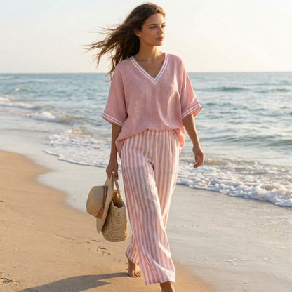 Amalia | Conjunto de rayas elegante y casual