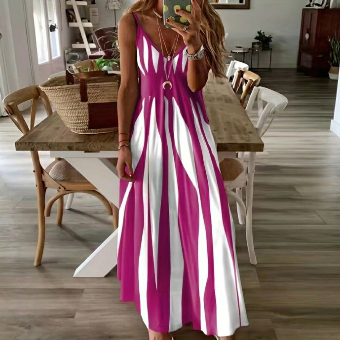 Ariel - Vestido maxi de rayas
