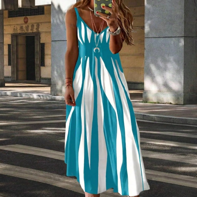 Ariel - Vestido maxi de rayas