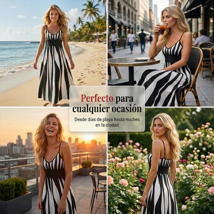 Ariel - Vestido maxi de rayas