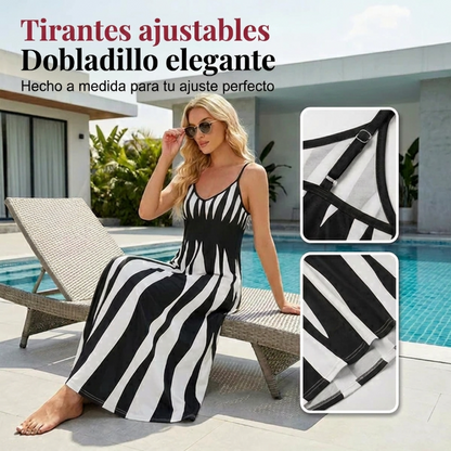 Ariel - Vestido maxi de rayas
