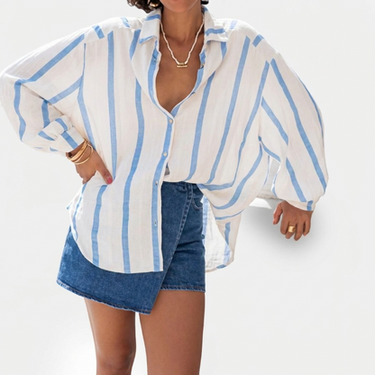 Briana - blusa vintage de rayas con botones