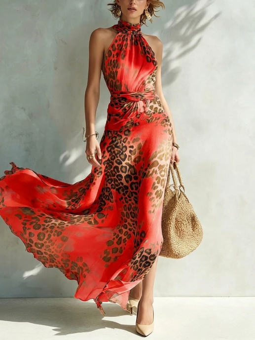 Desiré - Vestido glamour con estampado animal