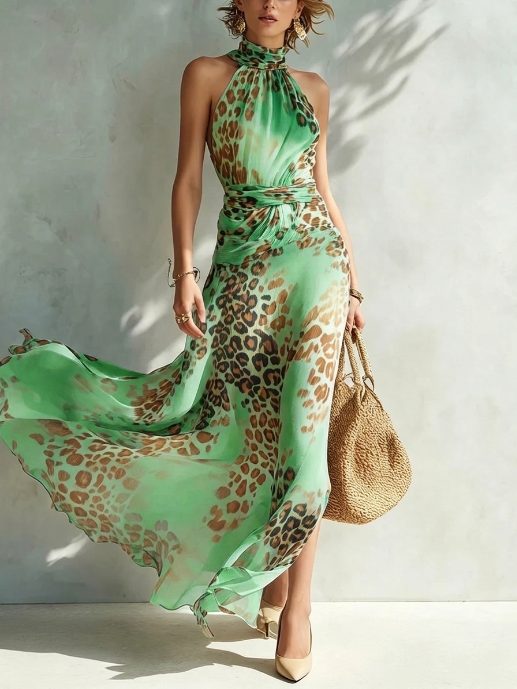 Desiré - Vestido glamour con estampado animal
