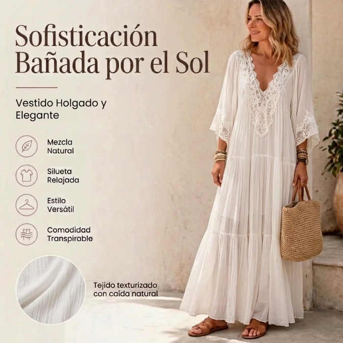 Amalia | Vestido largo bohemio con encaje