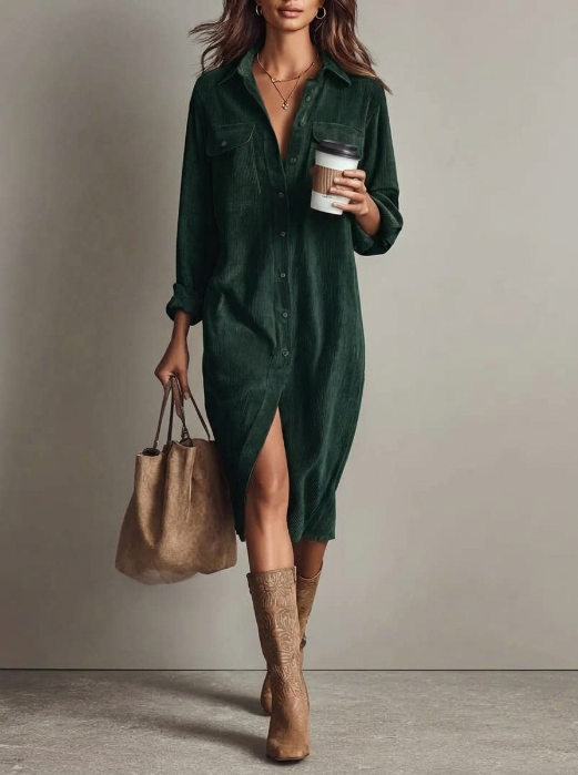 Altea - Vestido Midi holgado de Pana