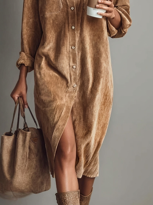 Altea - Vestido Midi holgado de Pana
