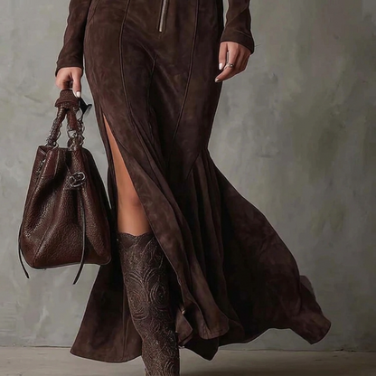 Ilenia – Vestido largo vintage con cinturón