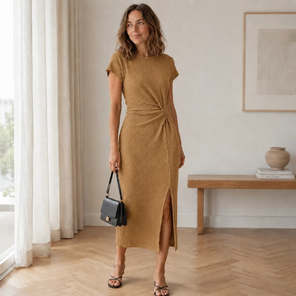 Silvia – Vestido midi con detalle anudado